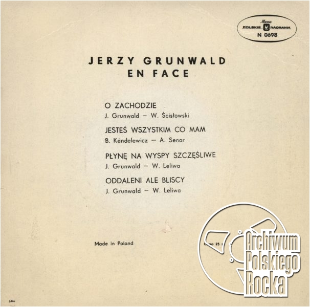 Jerzy Grunwald & En Face - O zachodzie