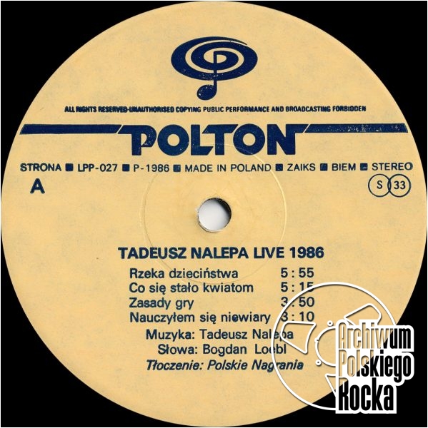 Nalepa, Tadeusz - Live