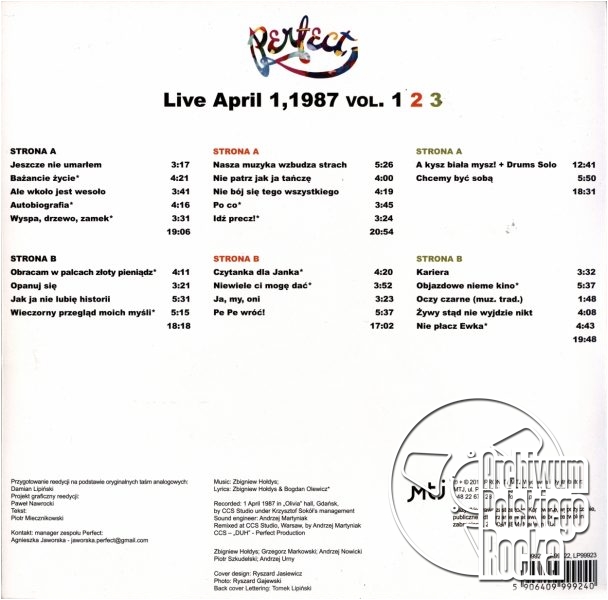 Perfect - Perfect Live April 1 1987