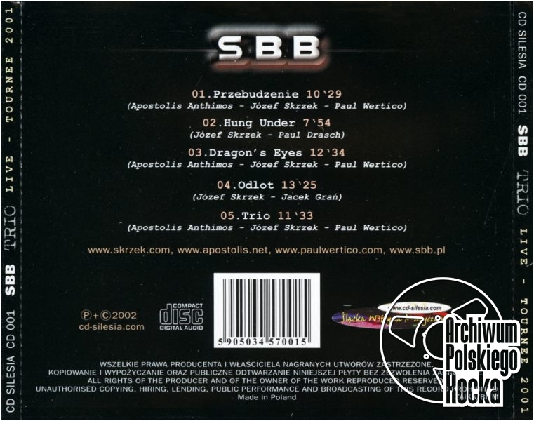 SBB - Trio: Live Tournee 2001